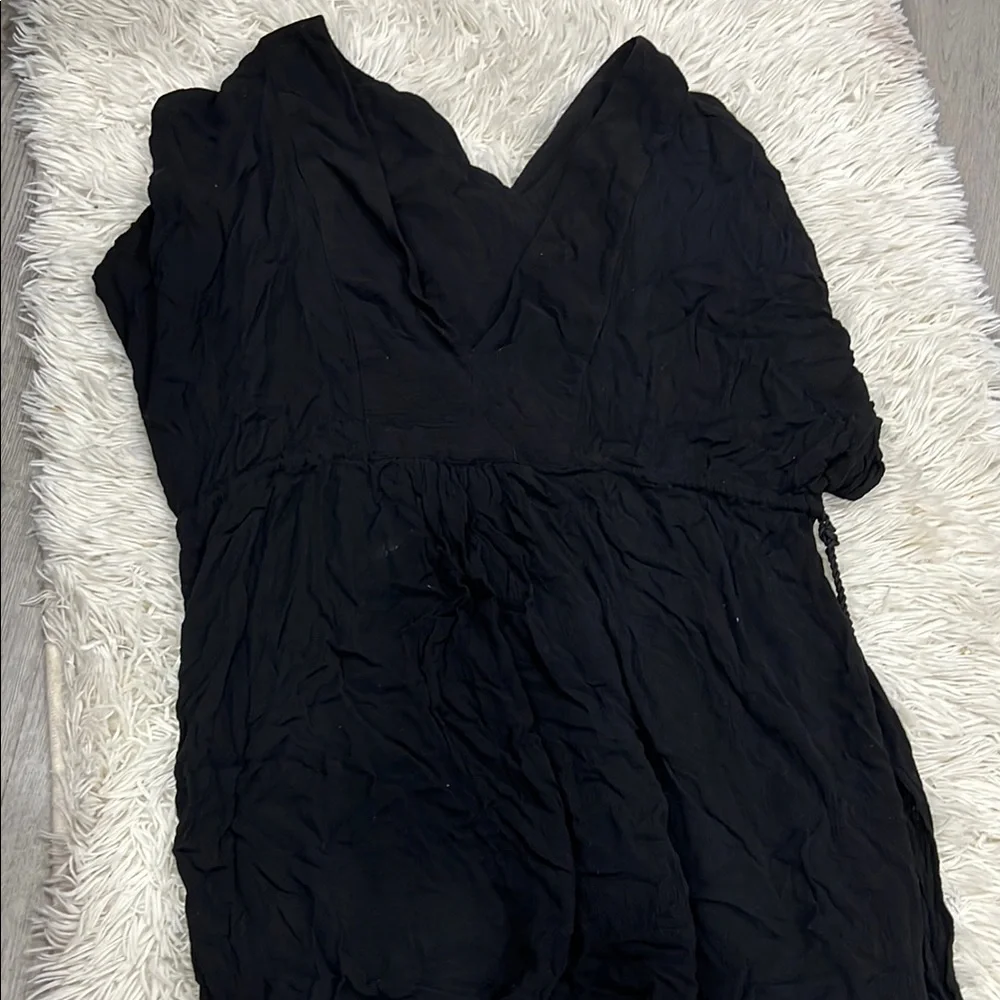 LAUREN RALPH LAUREN Black Sleeveless Knee Length Womens swim cover up